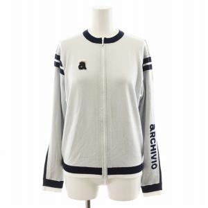 ニットブルゾン ロゴ ゴルフウェア 36 グレー 紺 ネイビー A318906 /AN37