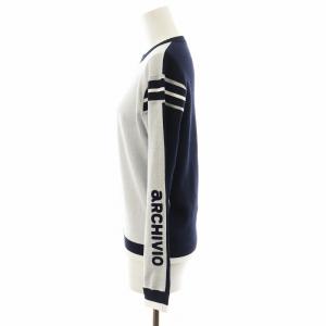 archivio ニットブルゾン ロゴ ゴルフウェア 36 グレー 紺 ネイビー A318906 /AN37