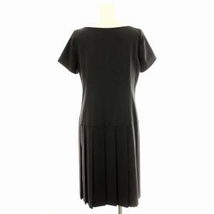 theory luxe ワンピース 13-1305500 半袖 プリーツ ひざ丈 40 黒 ブラック /G