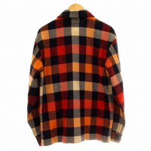 RRL ラルフローレン チェックウールフランネルシャツ S レッド オレンジ