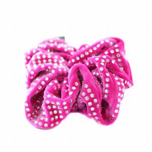 VERSACE シュシュ ヘアゴム ラインストーン メドゥーサチャーム ベロア ピンク IELA002 1A06674