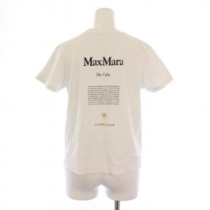 Max Mara Tシャツ カットソー 半袖 クルーネック ロゴ プリント 白
