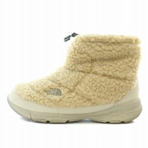 emmi ヌプシブーティショートフリース ブーツ 厚底 ボア ロゴ 刺繍 US6 ベージュ NF51883