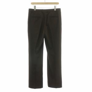 YVES SAINT LAURENT スラックスパンツ ストレート タック ジップフライ ウール F40 茶 ブラウン /BB