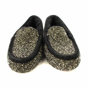 UGG australia ANSLEY FANCY ローファー モカシン ツイード 24cm 黒 1009171 /MM