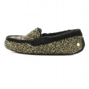 UGG australia ANSLEY FANCY ローファー モカシン ツイード 24cm 黒 1009171 /MM