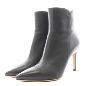 Gianvito Rossi LEVY85 ショートブーツ ポインテッドトゥ ヒール レザー 36.5 黒 ブラック /AN15