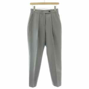 テーパードパンツ スラックス タック ジップフライ ウール ラメ 36 グレー タグ付き /BB
