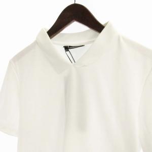 J.LINDEBERG タグ付き ポロシャツ ロゴ 刺繍 半袖 40 白 ホワイト 072-24441 /RO