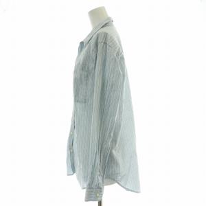 Patagonia ライトウェイト ACボタンダウンシャツ ブラウス オープンカラー 長袖 ストライプ柄 S 水色 ライトブルー