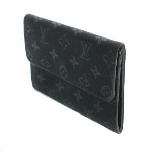LOUIS VUITTON ポルトモネ サテン モノグラムサテン コインケース 小銭入れ コンパクト ロゴ 総柄 黒 ブラック M92137