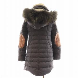 DUVETICA ダウンコート フード ファー アウター 38 グレー /AN13