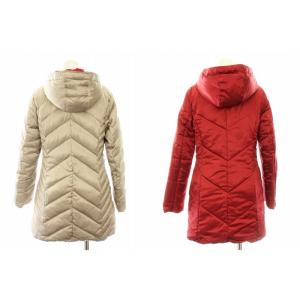 dama collection 13016-02386 ダウンコート ロング リバーシブル フード ジップアップ M ライトグレー 赤