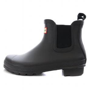オリジナルチェルシーサイドゴアラバーブーツ レインブーツ 雨靴 サイドゴア ロゴ ローヒール US8 黒