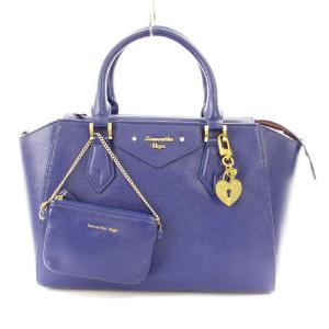 ハンドバッグ ショルダーバッグ 2WAY レザー 紺 /MM