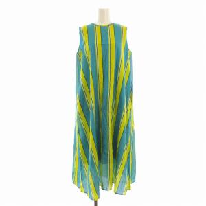 ワンピース ロング ストライプ ノースリーブ M 青 ブルー 93260817286 /EE