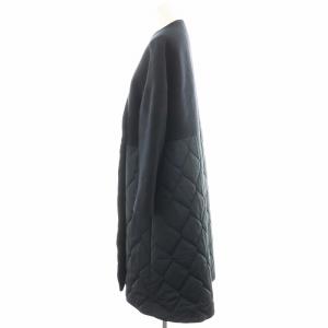 ENFOLD 圧縮ビーバーキルティングAラインコート 36 ネイビー ブラック