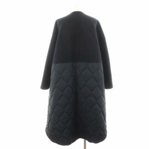 ENFOLD 圧縮ビーバーキルティングAラインコート 36 ネイビー ブラック