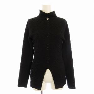 3WAY BUMPY KNIT TOP カットソー 長袖 ハイネック F 黒 ブラック 02120161110