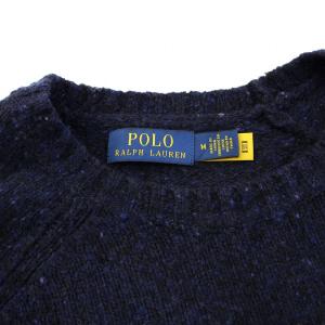 POLO RALPH LAUREN 0200011413 ニット セーター 長袖 クルーネック 刺繍 ウール M 紺 ネイビー /KU