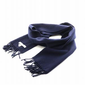 マフラー フリンジ カシミヤ 紺 ネイビー /AN11