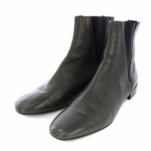 ショートブーツ サイドゴア レザー 39 ダークグリーン /TK
