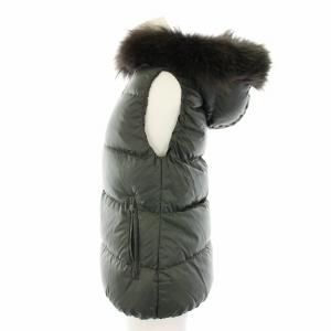 DUVETICA ゴッチャ Goccia ダウンベスト アウター フード ラクーンファー 40 カーキ /YT