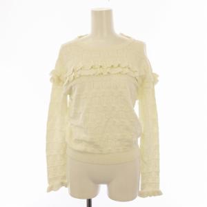 ニット 長袖 フリル リボン F 白 ホワイト 20J109 /EE
