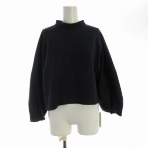 タグ付き カットソー ハイネック ショート丈 ビックシルエット 長袖 紺 ネイビー A0341UTS205