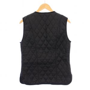 Barbour キルティングベスト ジップアップ Vネック 40 黒 ブラック タグ付き /BB