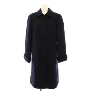 ウールコート ロング ステンカラー アウター 4 ネイビー /YM