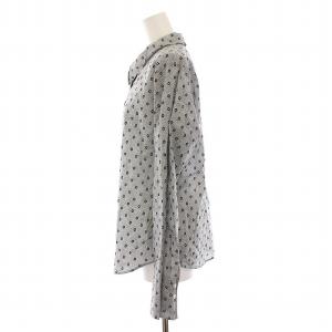 agnes b. シャツ ブラウス 花柄 長袖 42 グレー L103IBV8 /YM