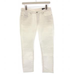 RIZZO-NE デニムパンツ ジョグジーンズ ダメージ加工 W25 白 /YM