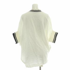 sacai カットソー 半袖 ハイネック ストレッチ ロゴ ボーダー 鹿の子 1 白 ホワイト /BB