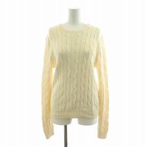 ニット セーター 長袖 プルオーバー ビッグポニー LG ホワイト