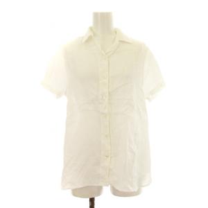 570-51106431 リネンシャツ 半袖 オープントップ 麻 38 白 ホワイト /KU