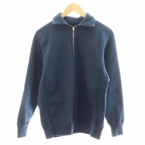 スウェット トレーナー ハーフジップ S 紺 ネイビー /AN33