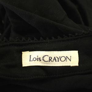 Lois CRAYON ワンピース 13000178 五分袖 ドット 花柄 ロング M 黒 ブラック /G