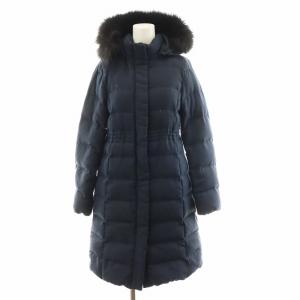 ウールライク ダウンコート ロング丈 フード アウター 2 紺 ネイビー CMWXKW0507 /AN46