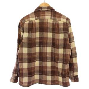PENDLETON 70s ヴィンテージ シャツ 長袖 チェック柄 ウール M ブラウン /BM