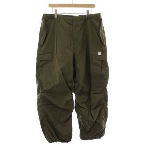 カーゴパンツ ジップフライ リップストップ ロゴ 刺繍 XXL カーキ /BB