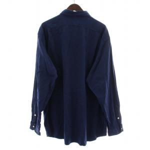 Polo by Ralph Lauren MARLOWE カジュアルシャツ 長袖 レギュラーカラー 無地 シルク XXL 紺 ネイビー /BB