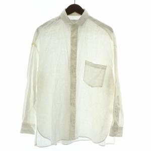 リネンスクエアビッグシャツ ブラウス 長袖 F 白 ホワイト 0201401601