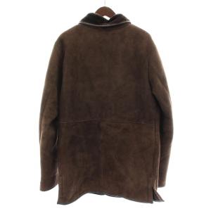 District UNITED ARROWS ムートンコート アウター ロング丈 スエード レザー L 茶 ブラウン /BB