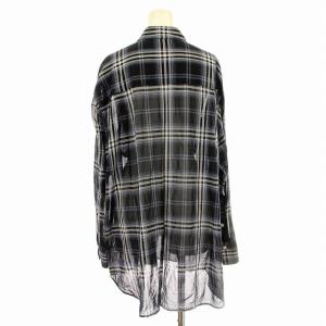 Spick&Span 23SS コットンボイルチェックルーズシャツ 23-050-200-3060 シアー シャツ 長袖 F 黒 ネイビー