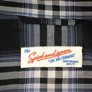 Spick&Span 23SS コットンボイルチェックルーズシャツ 23-050-200-3060 シアー シャツ 長袖 F 黒 ネイビー