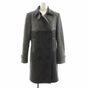 コート ロング丈 ダブル 切替 ウール 40 グレー SCPMNW0800 /AN27