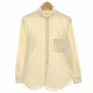 シャツ タイニーカラー 長袖 総柄 36 ベージュ /YT