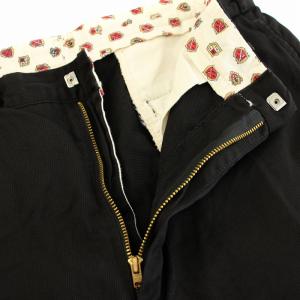 WAREHOUSE チノパン パンツ ジップフライ 33 黒 ブラック /YT