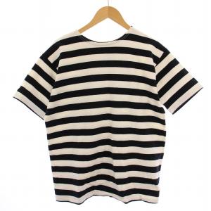 Tシャツ カットソー 半袖 クルーネック ボーダー柄 日本製 38 黒 白 /BM